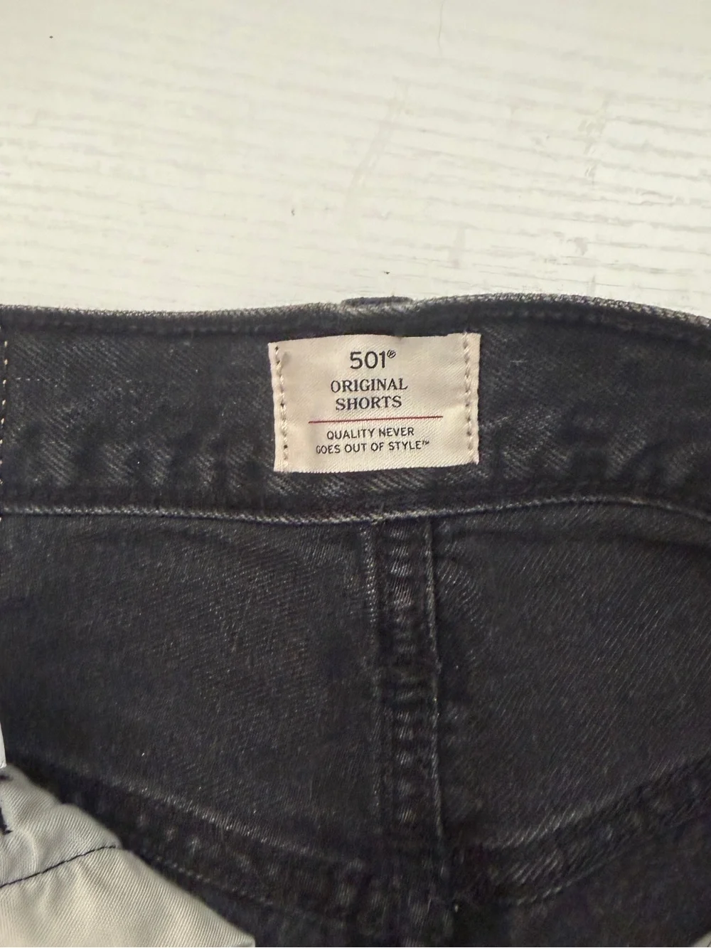 Levi's Black Frayed Hem Denim Shorts